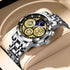 Hudlot - Stainless Steel Hollow Men Sports Chronograph Quartz Watch