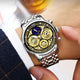 Hudlot - Stainless Steel Hollow Men Sports Chronograph Quartz Watch