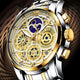 Hudlot - Fashion Stainless Steel Hollow Men Sports Chronograph Quartz Watch
