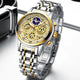 Hudlot - Fashion Stainless Steel Hollow Men Sports Chronograph Quartz Watch