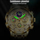 Hudlot - Fashion Stainless Steel Hollow Men Sports Chronograph Quartz Watch