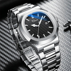 Hudlot - Business Quartz Luminous Stainless Steel WaterProof Men’s Watch