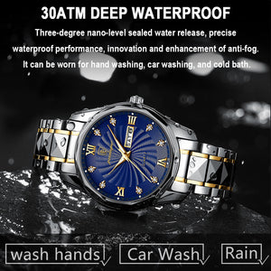 Hudlot - Fashion Luxury Men Watch Waterproof Luminous Date&Week Quartz Watches Business