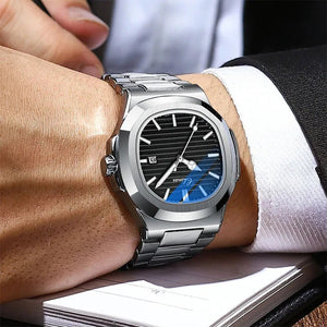 Hudlot - Business Quartz Luminous Stainless Steel WaterProof Men’s Watch