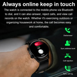 New NFC Smartwatch Men HD Screen Always On Display Bluetooth